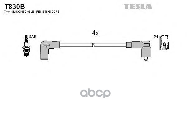 фото Комплект проводов зажигания tesla t830b