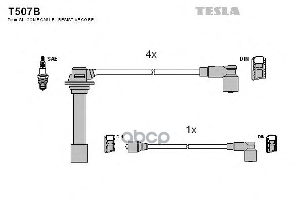 фото Комплект проводов зажигания tesla t507b