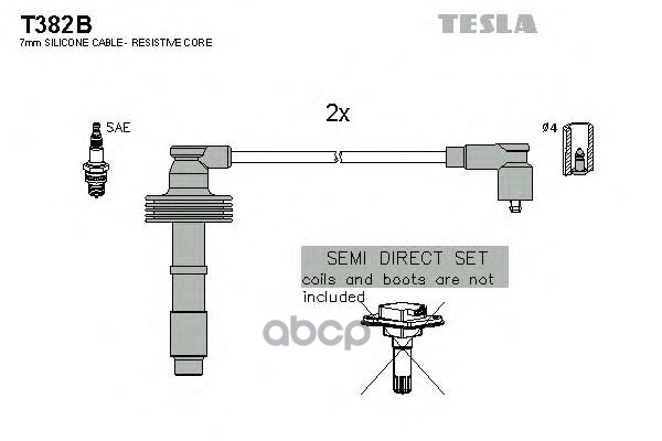 фото Комплект проводов зажигания tesla t382b