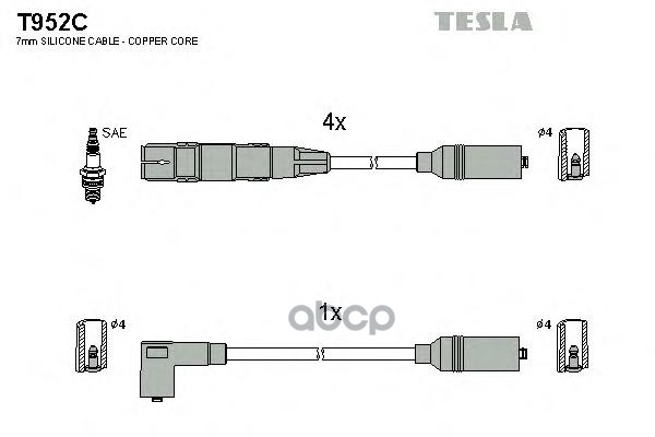 

Комплект Проводов Зажигания TESLA T952C