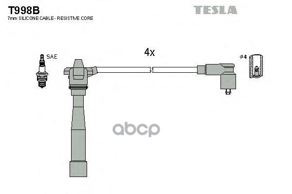 

Комплект Проводов Зажигания TESLA T998B