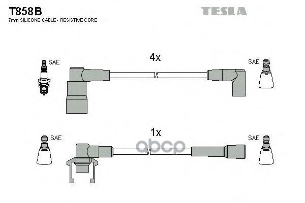 фото Комплект проводов зажигания tesla t858b