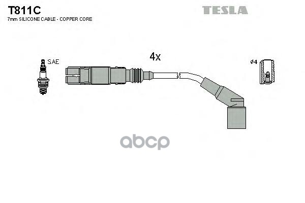 фото Комплект проводов зажигания tesla t811c