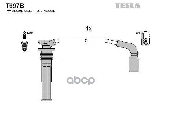 

Комплект Проводов Зажигания TESLA T697B