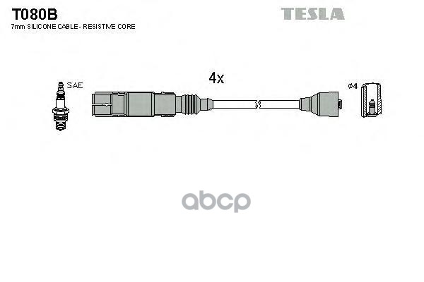 

Комплект Проводов Зажигания TESLA T080B