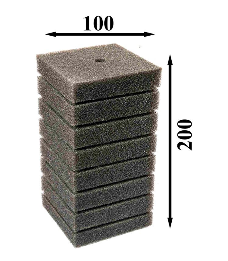 Губка для помп Barbus SPONGE 011, квадратная, поролон, 10 х 10 х 20 см, 1 шт, 325 г