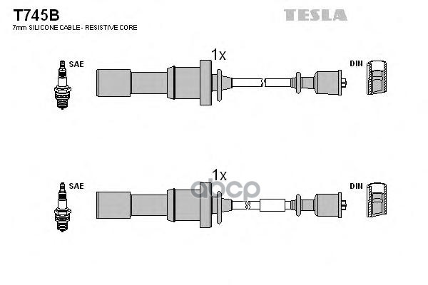 фото Комплект проводов зажигания tesla t745b