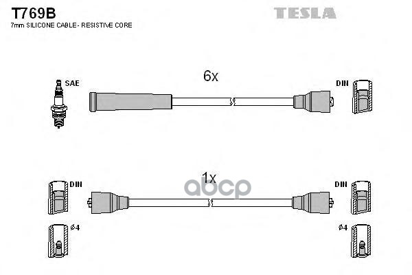 фото Комплект проводов зажигания tesla t769b