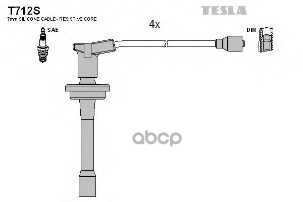 

Комплект Проводов Зажигания TESLA T712S