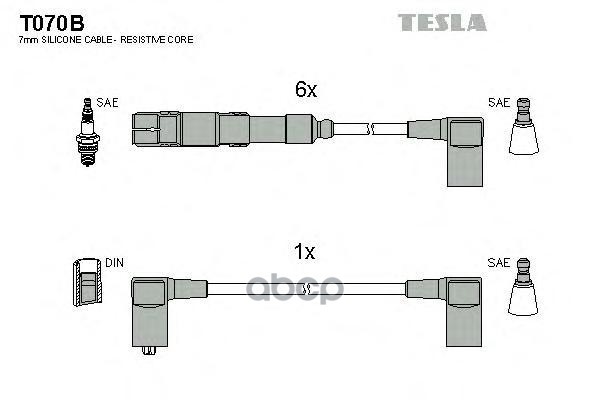 фото Комплект проводов зажигания tesla t070b