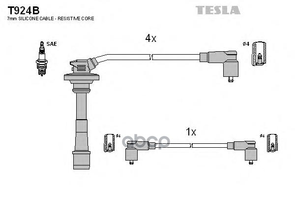 фото Комплект проводов зажигания tesla t924b