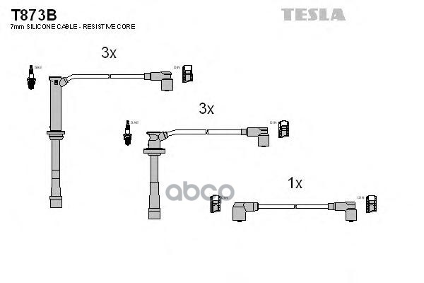 фото Комплект проводов зажигания tesla t873b