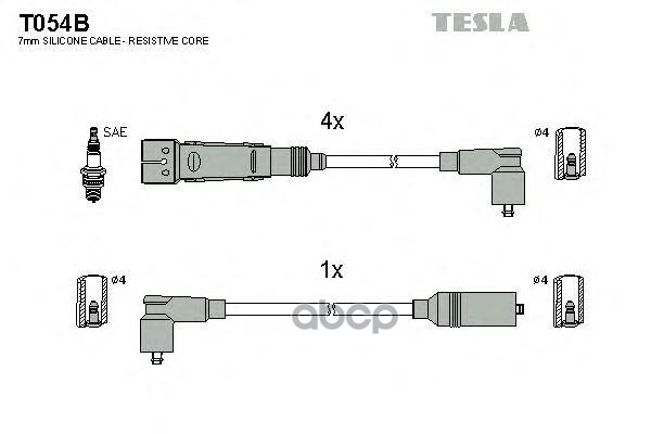 фото Комплект проводов зажигания tesla t054b