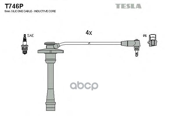 фото Комплект проводов зажигания tesla t746p