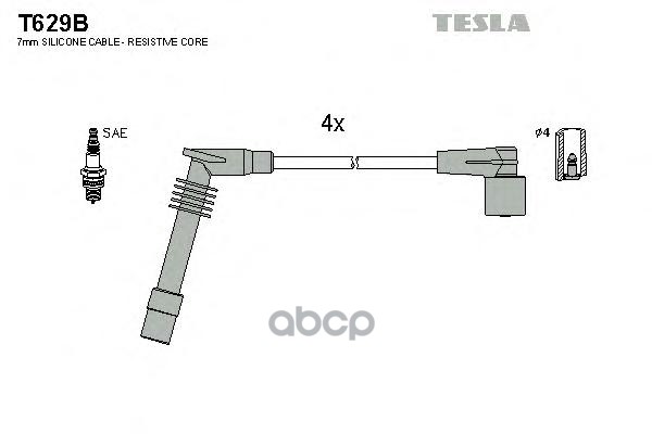 

Комплект Проводов Зажигания TESLA T629B