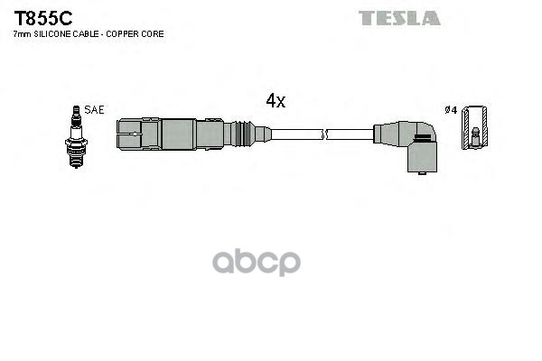 фото Комплект проводов зажигания tesla t855c