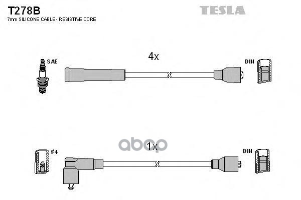 

Комплект Проводов Зажигания TESLA T278B