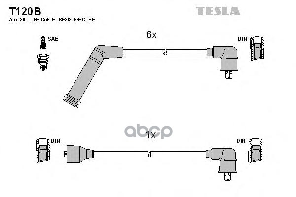 фото Комплект проводов зажигания tesla t120b