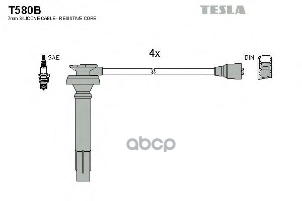 фото Комплект проводов зажигания tesla t580b