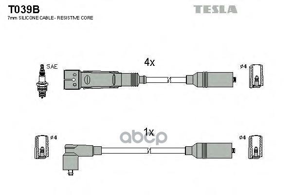 

Комплект Проводов Зажигания TESLA T039B
