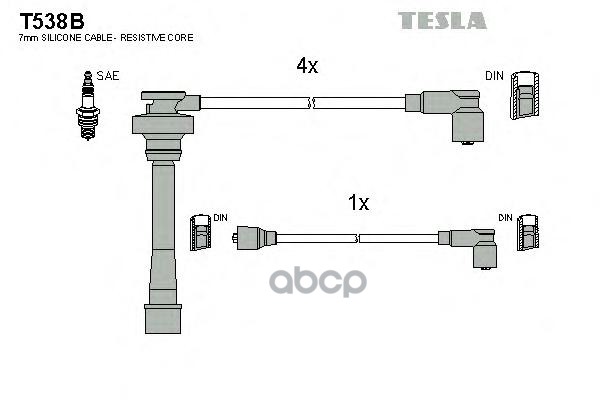 фото Комплект проводов зажигания tesla t538b