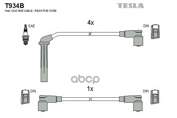 

Комплект Проводов Зажигания TESLA T934B