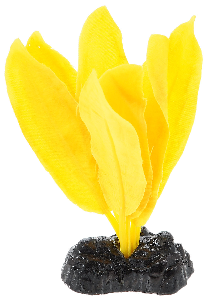 фото Искусственное растение для аквариума barbus эхинодорус желтый plant 051 10 см, шелк