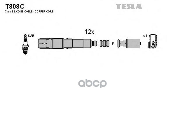 фото Комплект проводов зажигания tesla t808c