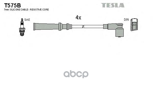 фото Комплект проводов зажигания tesla t575b