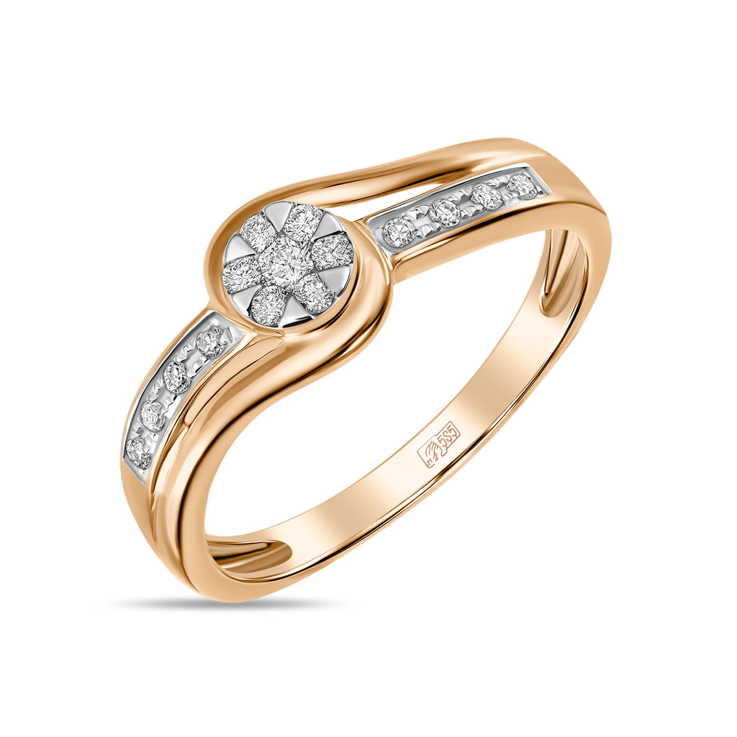 фото Кольцо женское miuz diamonds (московский ювелирный завод) r2018-rr01032adi-r17 р.17