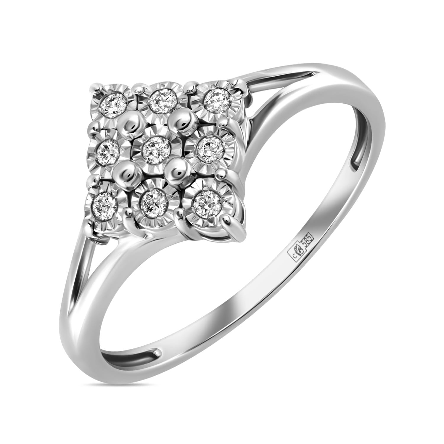 фото Кольцо женское miuz diamonds (московский ювелирный завод) r01-pl-34473 р.17