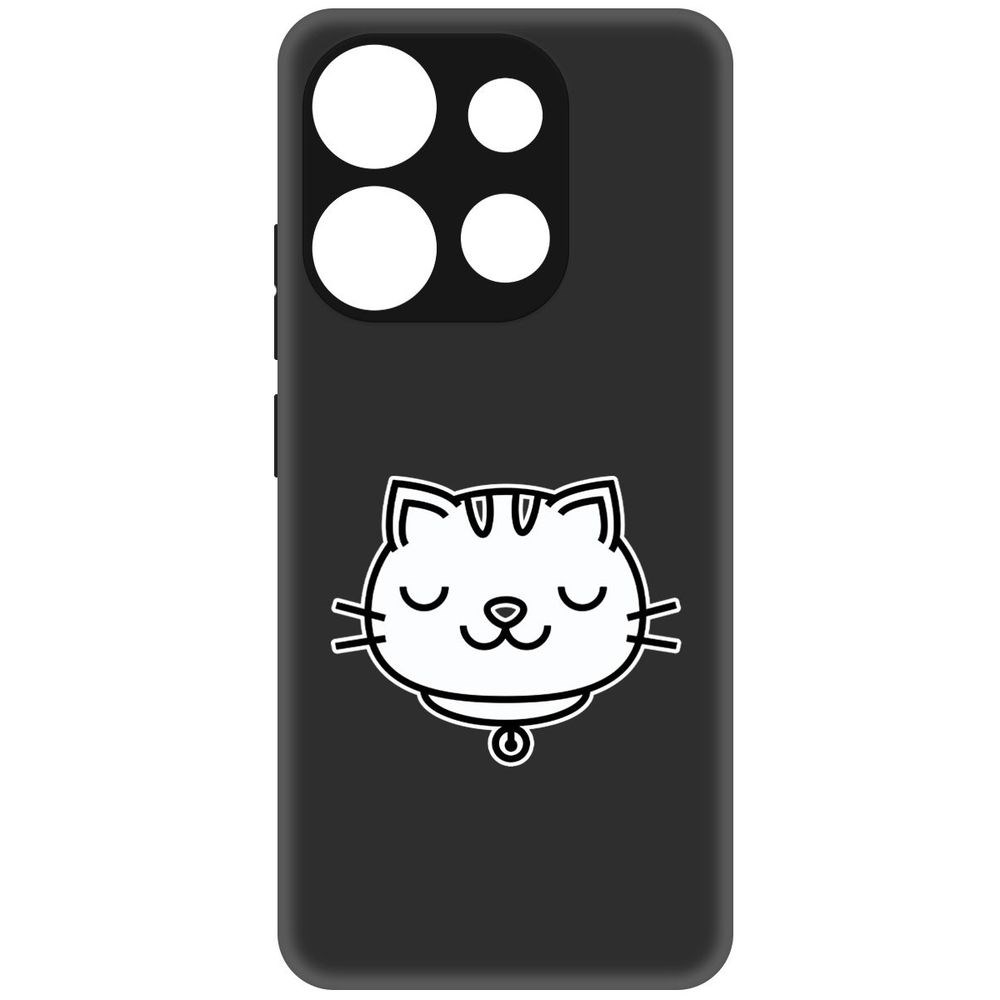 

Чехол-накладка Софт Черно-белая кошка для Infinix Smart 7