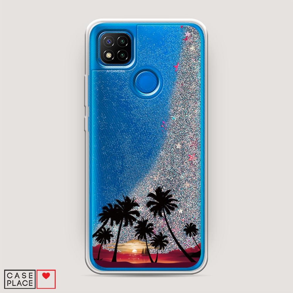 

Чехол Awog на Xiaomi Redmi 9C "Закат и пальмы", Разноцветный, 39091-1