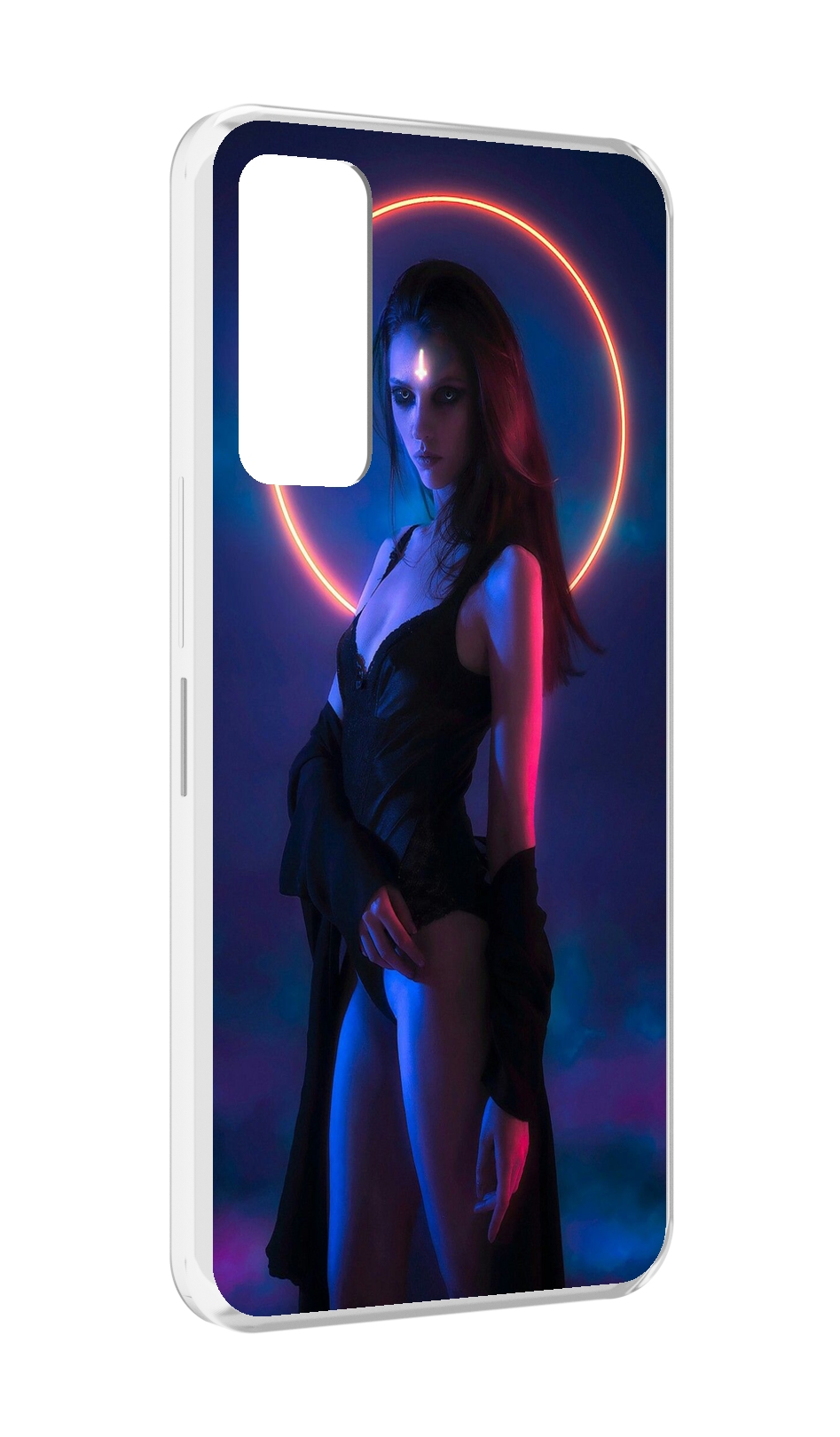 

Чехол MyPads девушка с неоновым кругом женский для TCL 30 / TCL 30 5G / TCL 30+ plus, Прозрачный, Tocco