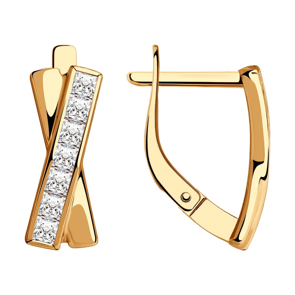 

Серьги женские из золота SOKOLOV 029130, фианит, 029130