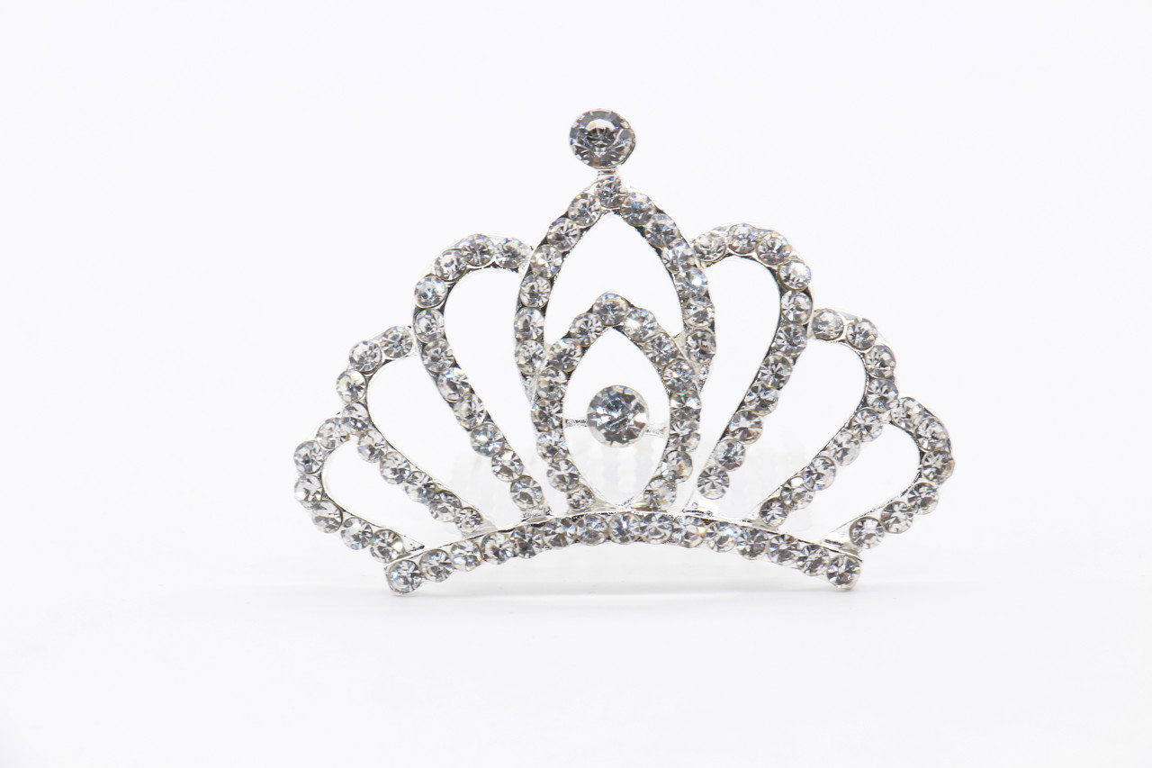 

Серебристая мини диадема тиара COSY на гребне ASH-3173/D1, ASH-3173