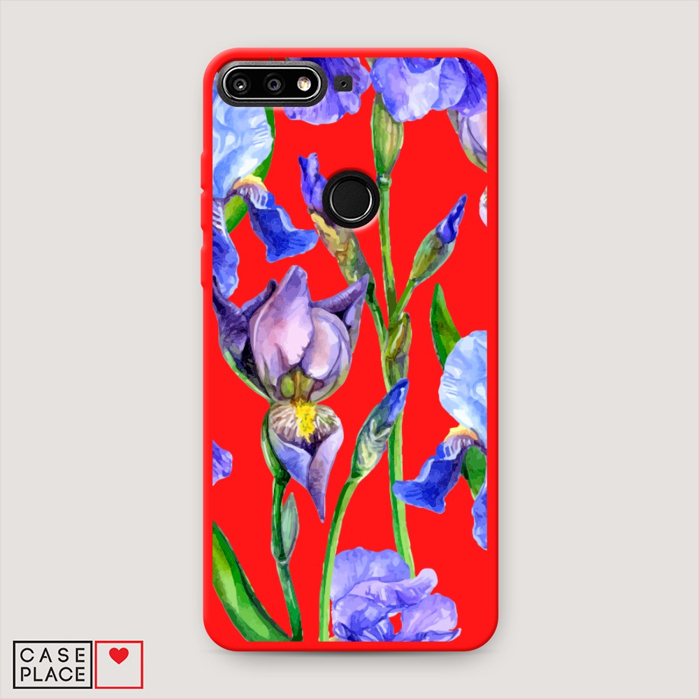 

Чехол Awog на Honor 7C Pro/Huawei Y7 Prime 2018/Nova 2 Lite "Синие ирисы", Разноцветный, 64653-1