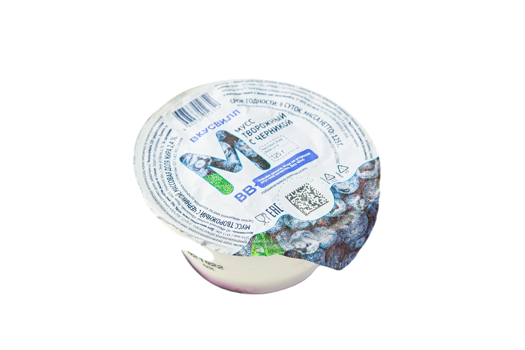 

Мусс творожный ВкусВилл Черника 2,4% 125 г