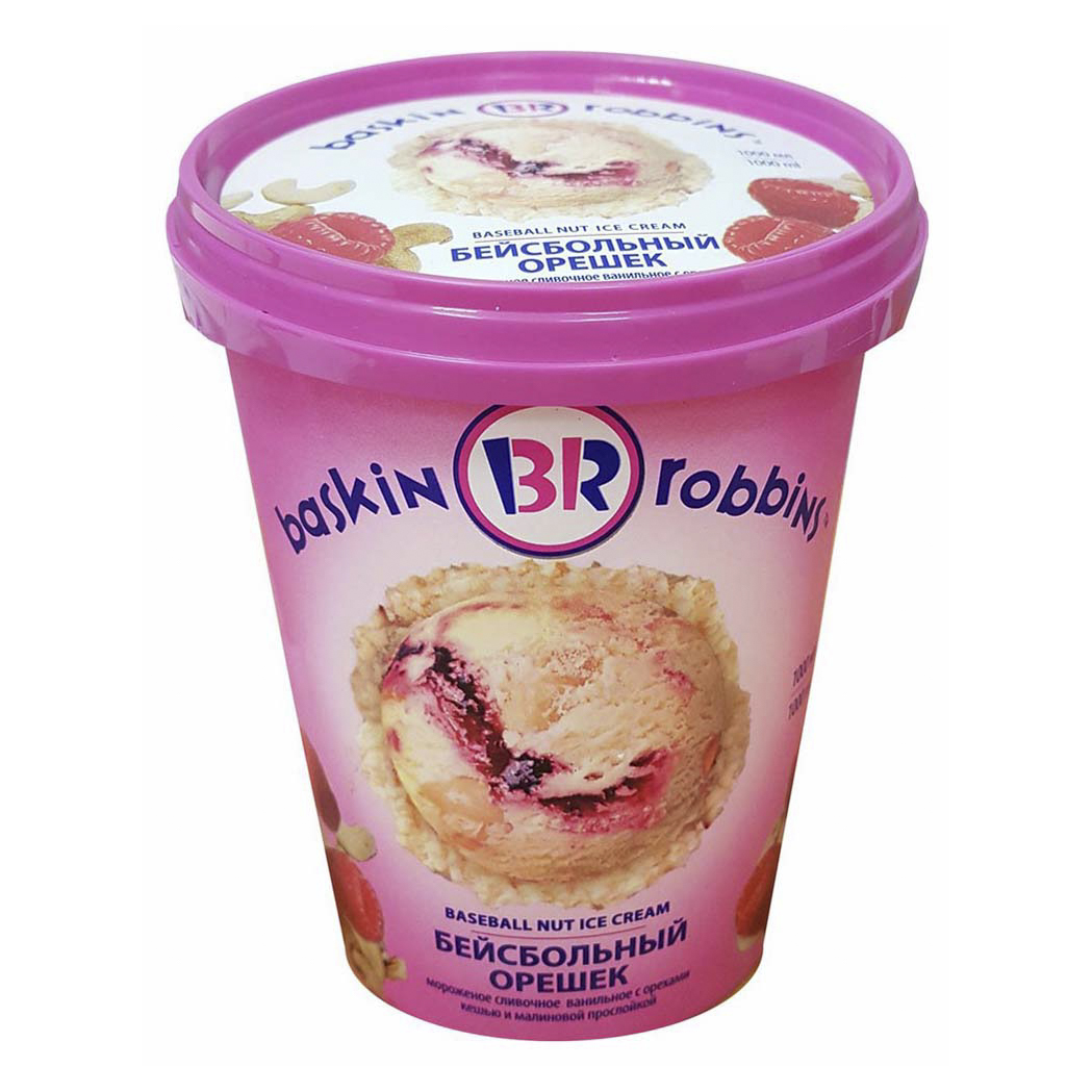 Мороженое сливочное Baskin Robbins Бейсбольный орешек БЗМЖ 600 г