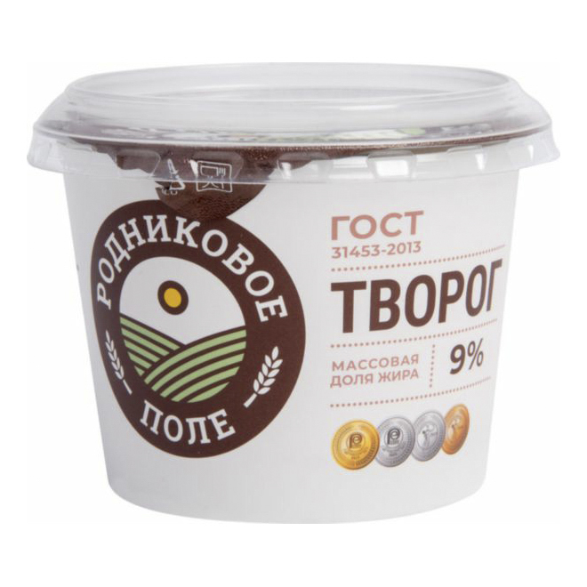 

Творог Родниковое поле 9% 200 г