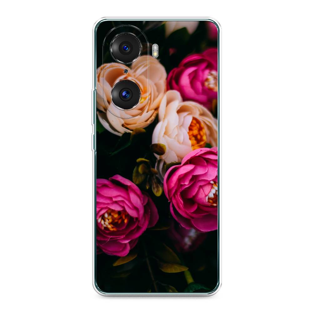 

Чехол Awog на Honor 60 Pro "Розовые пионы на черном", Разноцветный, 6106750-8