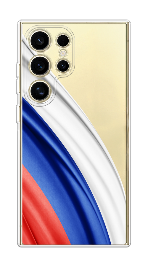 

Чехол на Samsung Galaxy S24 Ultra "Флаг России уголок", Белый;синий;красный;прозрачный, 2109250-1