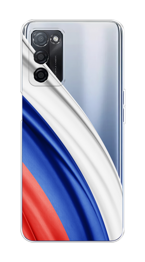 

Чехол на Oppo A55s 5G "Флаг России уголок", Белый;синий;красный;прозрачный, 2510150-1