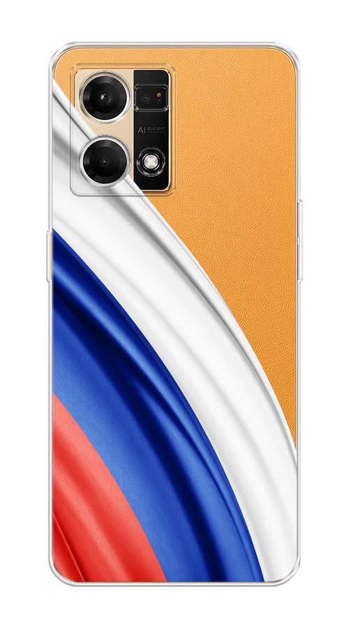 

Чехол на Oppo Reno 7 4G/8 4G "Флаг России уголок", Белый;синий;красный;прозрачный, 2511250-1