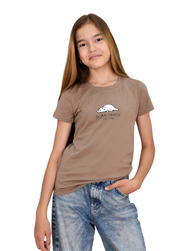 

Футболка для девочек LIDEKO kids 491-21 цв. коричневый р. 152, 491-21