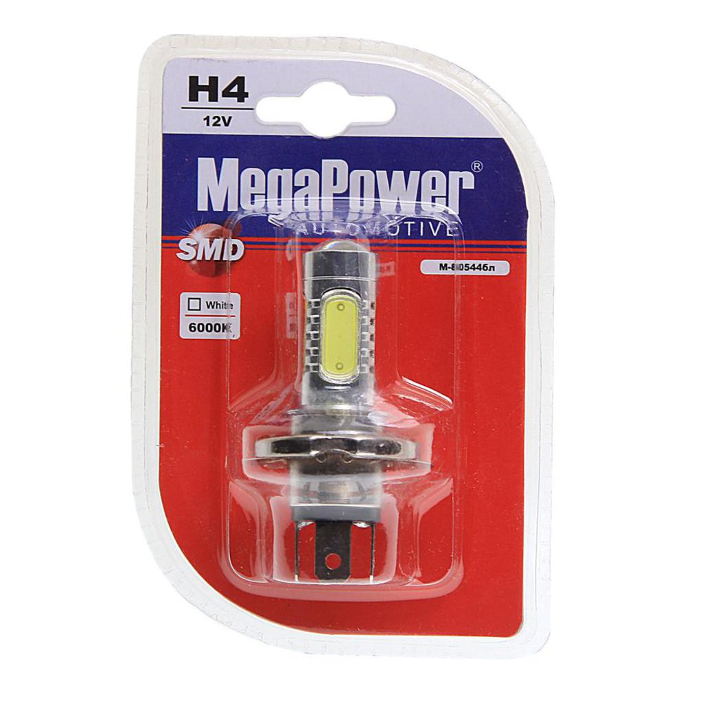 

Лампа светодиодная 12V H4 P43t-38 6000K 5 светодиодов блистер (1шт.) MEGAPOWER 80544бл, 80544бл