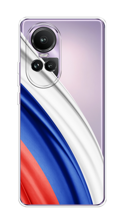 

Чехол на Oppo Reno 10 Global "Флаг России уголок", Белый;синий;красный;прозрачный, 2514850-1