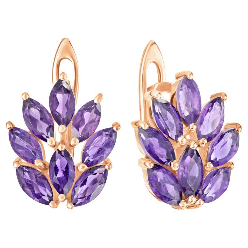 

Серьги из серебра с аметистом LAZURIT-ONLINE 8511RG, 8511RG
