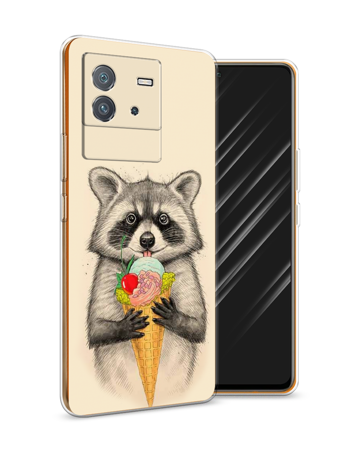 

Чехол Awog на Vivo iQOO Neo6 "Енот с мороженым", Разноцветный, 266850-10
