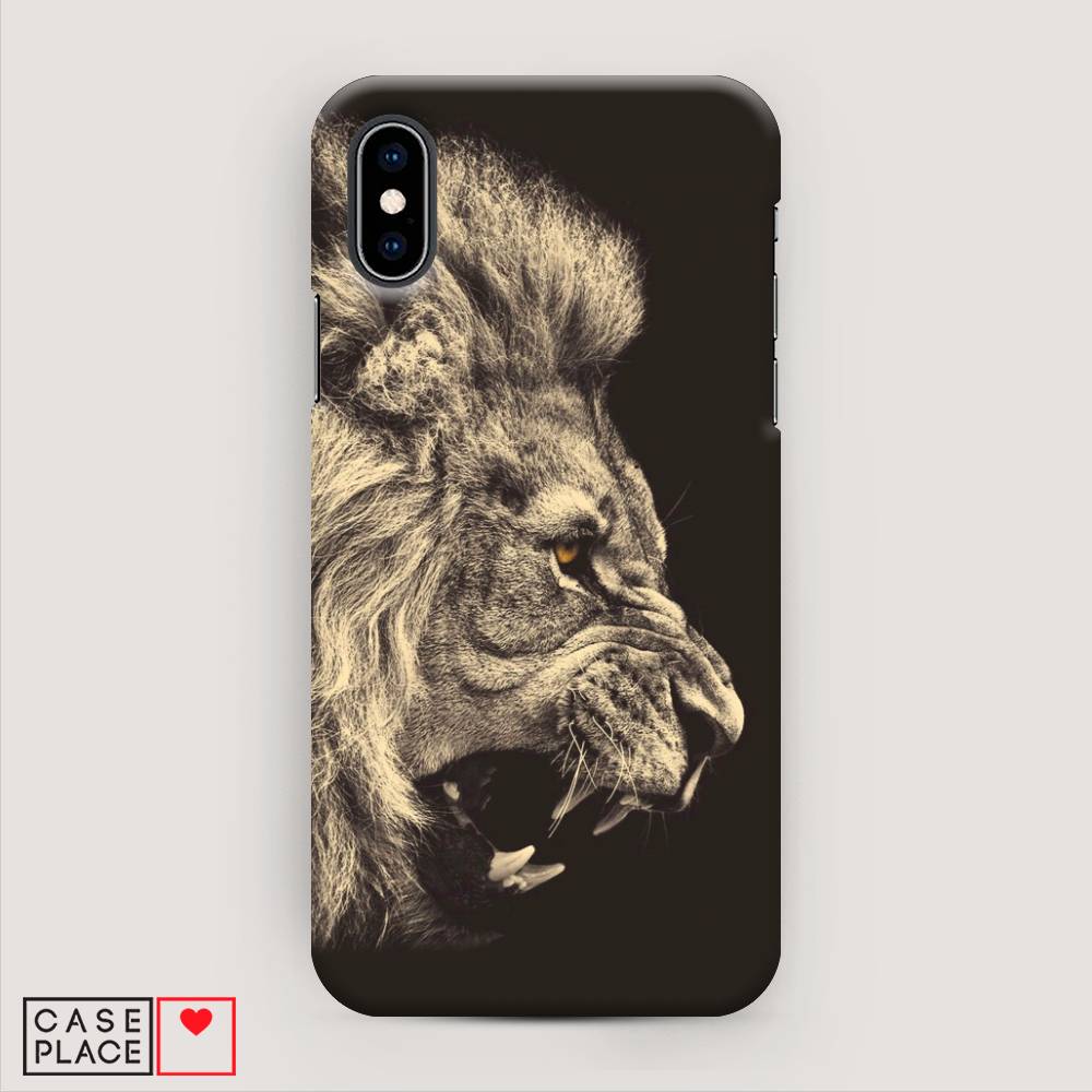 

Пластиковый чехол "Львиный рык 2" на Apple iPhone X (10), 11020-1